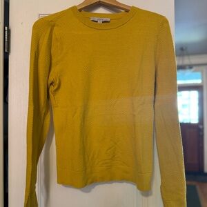 LOFT Mustard Textured Knit Sweater